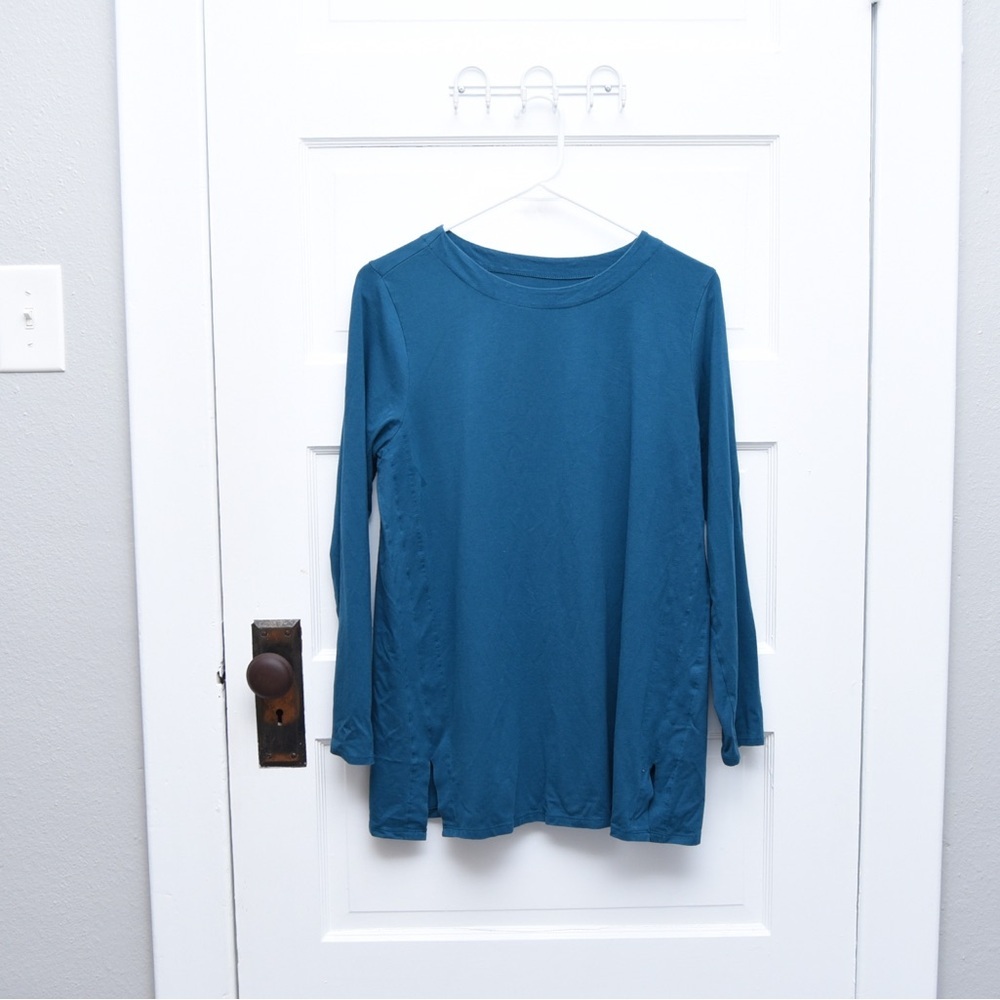 J.Jill women’s tunic luxe Supima with side slit long sleeved shirt size M Petite